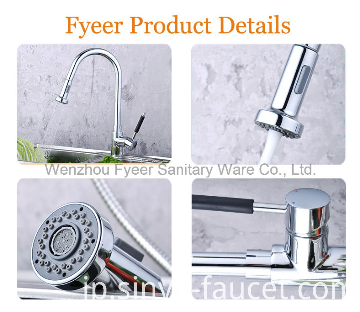 Pull out Spray Brass Kitchen Sink Faucet (QH0784)